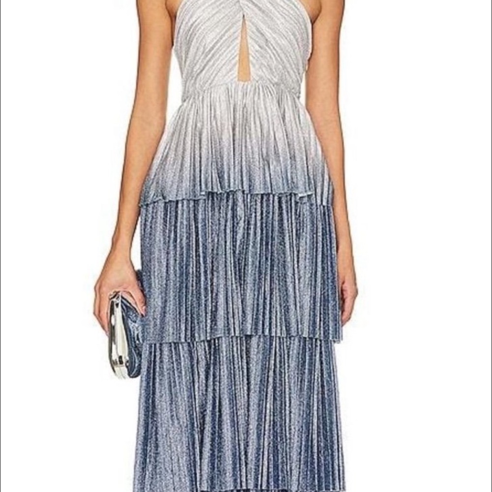 REVOLVE Strapless Blue and White Dress